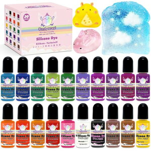 FUNSHOWCASE スクイーズレジン専用着色剤 シリコンラバー顔料 20色 スクイーズ用 着色剤 レジン シリコン塗料 高発色 着色料 クラフト 手芸