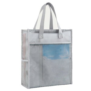 MiniMoodA4�T�C�Y ���b�V���o�b�O, 2�w�����ރP�[�X, �t�@�X�i�[�t��, 35×31×12cm, �p�[�v�� (�O���[)