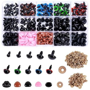 JYF.QUANYI さし目 ぬいぐるみ 目 動物 人形眼 アイ 人形目 さしテディベア テディ目玉動物 鼻 DIY用 縫製 手芸 手作り パーツ 材料便利な収納ケース付きさし目 (6mm/8mm/10mm/11mm/12mm/14mm)