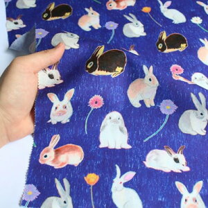 nora. ST1361-C ԕ   ETM rbg rabbit ւ̉ `[t t[ ` ^b` flower cute g retro pattern p^[  cotton nhCh Rbg V[`