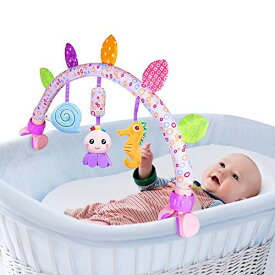 バウンサー おもちゃ 新生児, ベビーカーにつけるおもちゃ, 屋内および屋外での感覚および運動技能開発用 (Ocean)