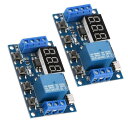 オートメーションリレー 2個セット タイマー リレーモジュール DC 6V-30V LEDディスプレイ デジタル遅延タイマー コン…