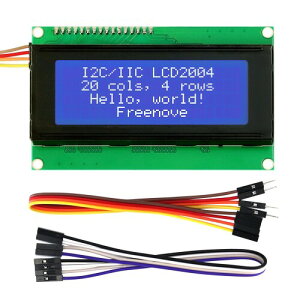 Freenove I2C IIC LCD 2004�N���W���[���AArduino Raspberry Pi Pico ESP32 ESP8266�ƌ݊����̂���TWI�V���A��20x4�f�B�X�v���C
