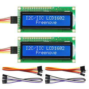 Freenove I2C IIC LCD 1602 ���W���[�� (2 �p�b�N), �V�����^�C�v TWI �V���A�� 16x2 �f�B�X�v���C, Arduino Raspberry Pi Pico ESP32 ESP8266 �ƌ݊���