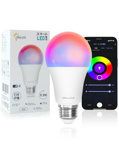 ORALUCE X}[g LEDd E26 60W F X}[gCg }`J[ 1600FRGB FdF Alexa/Google HomeΉ nusv u 戵t 1 LDA9F-E26