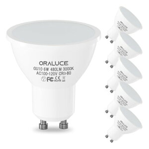 ORALUCE LED�d�� GU10���� �X�|�b�g���C�g 50W�`���� 6W 480lm 3000K �d���F �����s�� �ȃG�l ������ �r�[���p�x120°�L�z���^�C�v �����F �V��Ɩ� ���ƏƖ� 6�Z�b�g