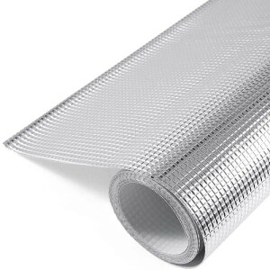 食器棚シート 裁断可能引き出しマット EVA アルミフィルムシルバー 耐熱60度 食器 シート 防汚、滑り止め、防湿、防油、除湿 、家具を保護しキッチン用、安心の品質 (シルバー, 60*1000cm)
