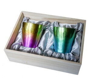 LAUGH WRINKLES チタン二重タンブラー 楓 2色セット 玲/華チタン 保温・保冷 キャンプ アウトドア 日本製 燕産 HORIE(ホリエ)