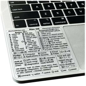 SYNERLOGIC (5pcs) Mac OS (Ventura/Monterey/Big Sur/Catalina/Mojave) Keyboard Shortcuts, No-residue Clear Vinyl Sticker, Compatible with 13-16-inch MacBook Air and Pro (Pack of 5)