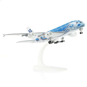 QIYUMOKE A380 1/300 ANA�J���[ �u���[�^�[�g���X�^�C���f�U�C�� ���^���_�C�L���X�g�����i��s�@���f�� �G�A�o�XA380���f����s�@ (18 cm) �f�B�X�v���C�X�^���h�t�� �q��@�M�t�g�܂��͍����q