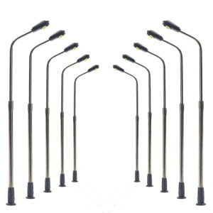 モデル街灯 道路灯 街灯柱 LED ライト温白色 62mm 1:150 10本入り 鉄道模型 建物模型 ジオラマ 情景コレクション 教育 DIY