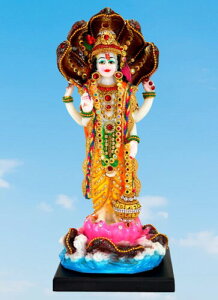 eSplanade 樹脂主ヴィシュヌ ナラヤナ像 Moorti Murti Idol 12.5 インチ |プージャアイドル |室内装飾 標準 マルチカラー