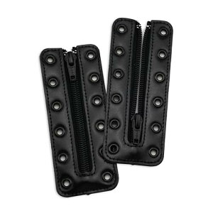 (Soletec) ソレテック 本革製 手作り 6穴付き ジッパーユニット すべてのブランド用 安全靴 作業靴 革靴 ZIP-6-BRB(ブラック x ブラックアイレット)