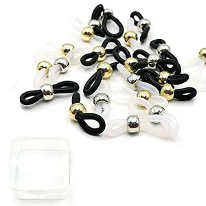 12ペア/セット 21x4.2mm マスクチェーン グラスチェーン メガネチェーン メガネ留め具 グラスコードパーツ 眼鏡チェーン 接続用ゴム 眼鏡補助物 透明クリア 柔軟性あり 使用簡単 アクセサ