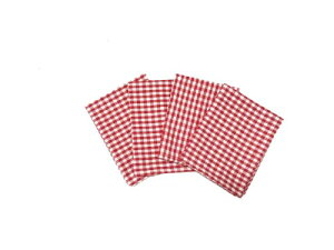Sourcemall リネンナプキン ランチョンマット 滑り止め テーブル 食事マット 40x60cm ランチクロス 保育園 幼稚園 小学校 男の子 女の子 おしゃれ 4枚組 (チェック柄 レッド)