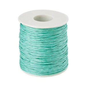 約91m/巻 太さ1mm 蝋引き糸 ロウ引き糸 綿紐 ワックスコード 手縫い 丸紐 糸 レザークラフト アクセサリーパーツ ジュエリー用 DIY ハンドメイド 手芸材料 手作り素材 アクアマリン