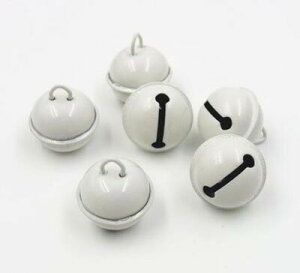 HJ 鈴 すず 犬猫首輪用 ベル おもちゃ おしゃれ飾り 業務用 10個入り (白)