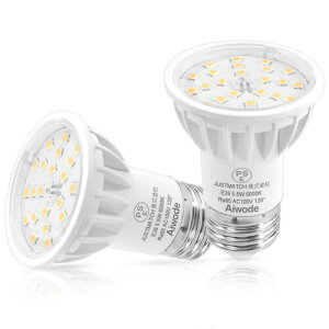 Aiwode E26 LEDdE26LEDX|bgCg5.5W(50-60W`)F6000K񒲌ΉRA85 Lp120x Px600LM E26 LEDd PSEF؍(2Zbg)