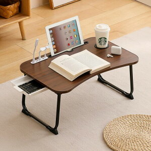 机 低い ミニテーブル 折りたたみ(USB給電対応読書灯&ファン内蔵)mini table 机折りたたみ 収納 省スペース座卓 引き出し付き ちゃぶ台 PCスタンド 読書/オフィスワーク/PCデスク対応 子