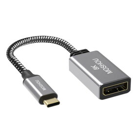 Sikai 8K USB Type C to Displayport メス 変換アダプタ 米国CYPRESSチップセット採用 8K解像度 8K@60Hz 4K@144Hz 32.4Gbps帯域幅 DisplayPort1.4規格 HDR アルミ製 USB C DisplayPort メス 変換アダプタ Thunderbolt 3対応 US