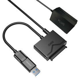 BENFEI SATA-USB 3.0ケーブル、USB 3.0-SATA IIIハードドライブアダプタ、2.5 3.5インチHDD / SSDハードドライブディスクおよび12V / 2A電源アダプタ付きSATAオプティカルドライブに対応、UASPをサポー…