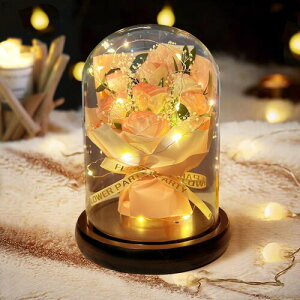 ソープフラワー LangRay 枯れない花 造花 花束 バラ 石?花 石?フラワー 贈り物 ギフト 敬老の日 母の日 開店祝い 誕生日 記念日 お見舞い 感謝 お礼 プレゼント ギフトボックス (LED ピン