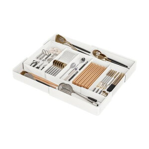 VARMHUS カトラリートレー カトラリーケース カトラリー収納ケース 4面伸縮 引き出し 仕切り キッチン収納 小物収納 取外し可能 食器入れ キッチン引き出し整理ケース