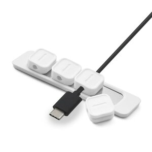 ESJNNK ケーブルクリップ マグネット 4個入り ケーブルホルダー パソコン配線 ケーブル収納 整理 強力磁気 固定 直径3.5mm内のケーブルに対応 配線アクセサリー 絡み防止 落下防止 (ホワイ