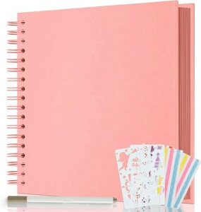 AIOR スクラップブック アルバム 手作り フォトアルバム 持ち運びも便利 耐久性 アルバム 台紙 40枚 80ページ 30.5CMx30.5CM 切り抜き帳 思い出帳 DIY写真集 誕生日 赤ちゃん写真集 卒業記念集