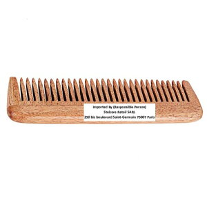 SVATV HANDCRAFTED NEEMWOOD COMB FOR DETANGLING HAIR FOR THICK, CURLY AND WAVY HAIR, NON-STATIC AND ECO-FRIENDLY WITH WIDE TOOTH FOR GROOMING HAIR COMB - (N-16)