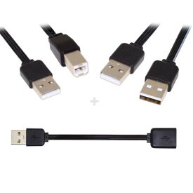 NFHK 3個/ロット 13cm USB 2.0 Type-A to Type-B メス延長 オスデータフラットスリムケーブル プリンターディスク&電話用