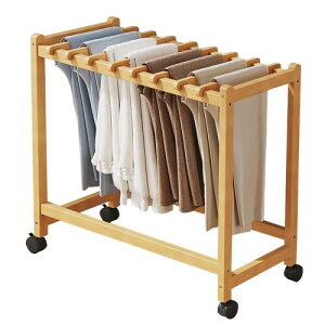 Forthcan スラックスハンガーラック ズボンハンガー クローゼット収納 キャスター付き 衣類収納 押し入れ 幅69cm*奥行37cm*高さ71cm