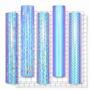 KKVINYL カッティングシート レーザシリーズ DIY自作 カッティングステッカー 7枚セット 5色+転写シート2枚 A4サイズ 約30cm×30cm