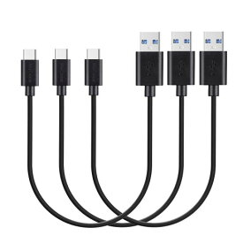 MaGeek USB Type-C 3.0 ケーブル USB 3.0 & USB-C 3.0 ケーブル高速同期と充電 ケーブル Galaxy S10 / S9 / S9+ / iPad Pro (2018, 11インチ) / MacBook/MacBook Air (2018) / Xperia XZ1 対応 (0.3m, 黒)