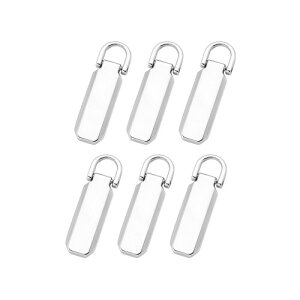 MINBOOT ファスナー 引き手 持ち手 修理 6個セット 合金製品 簡単着脱 金具 合金 衣類 カバン 財布 ブーツ 荷物 リュック DIY 裁縫 手作り (銀色)