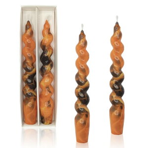 2個 手作りテーパーキャンドル カラーパターン ろうそく スパイラルキャンドル ロウソク ホーム飾り/結婚式/パーティー/クリスマス装飾 ロマンチックな雰囲気作り蝋燭