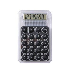 卓上電卓 カラフル電卓 8桁数字 ミニジャストタイプ LCDディスプレイ 透明 ミニ 電卓 オフィス 自宅用 (ブラック)