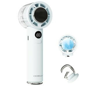 CICIBELLA ハンディファン 冷却プレート 手持ち扇風機 強力 超高速大風量 瞬時冷感 軽量 携帯扇風機 Type-C充電式 クーラー機能 液晶画面 残量表示 長時間稼働 暑さ対策 1〜100段階風量調整