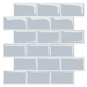 MORCART タイルシール キッチン 耐熱 防水 洗面所 トイレ DIY 家具やアイテムの装飾 タイルシート 壁紙シール 3D リメイクシート (30x30cm, 4枚, 北欧グレー)