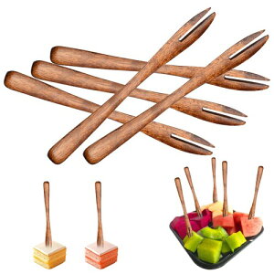 Doyime 天然 木製 フォーク デザートフォーク 軽量 漆塗り 木目 木製カトラリー 和菓子フォーク フルーツ デザート ケーキ適用