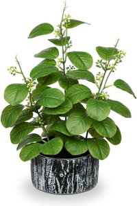 Villa Como フェイクグリーン インテリアグリーン 人工 観葉植物 ガジュマル 葉っぱ 造花 インテリア お手入れやすい 水やり不要 害虫駆除不要 室内 家庭 オフィス (緑)