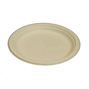 使い捨て 丈夫な紙皿、定番23cmサイズで使いやすい エコでおしゃれな未晒しモールド P013M 50枚入