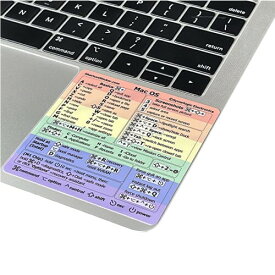 SYNERLOGIC Mac OS Keyboard Shortcut VINYL Sticker, No-Residue Adhesive, Compatible with 13"-16" MacBook Air/Pro/iMac/Mini (Rainbow)