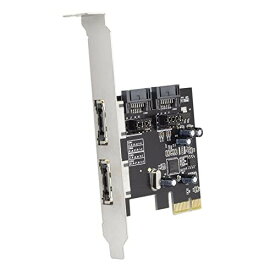 JSER Xiwai PCI-E - 4ポート SATA 3.0 ESATA PCIE SATA3 6Gbps 拡張カード PCI-Eアダプター