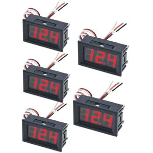 5pcs 0.56 Inch Mini DC Digital Voltmeter 3 Wire DC 0 V to 30V LED Display Voltage Panel Meter (red)