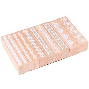 EXCEART スタンプ スタンプ台 木製ゴム印 花柄レース 木製 手紙用 手帳 カード 日記 スクラップブック DIY デコレーション 装飾用 10個入り