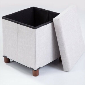 MONCOT 収納スツール オットマン 収納ボックス 折りたためる 脚付き 足置き台 玄関 ソファー ふた付き スツールチェア フットスツール ストレージチェア ボックススツール踏み台 耐荷重14