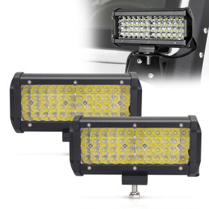 Northyun LED��Ɠ� ���[�N���C�g 144W 48�A DC12-24V 14400LM ���p30�x�^�C�v led������ IP67�h�� �⏕�� �t�H�O�����v �D�� ��ƎԑΉ� 2�Z�b�g