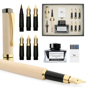 Wordsworth & Black Calligraphy Pen Gift Set, �C���N�r�A6�̃C���N�J�[�g���b�W�A�C���N�R���o�[�^�[�A6�̑ւ��j�u�A�����|�A�W���[�i�����O�A�������X���[�Y�ȃy�� (���[�v���E�b�h)