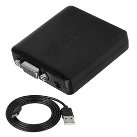 SinLoon HDMI～VGA 1080P ミニ HDMI～VGA+R/L コンバーター オーディオ ビデオ アダプター ボックス USB ケーブル付き 1920x1200 PC ラップトップ ディスプレイ プロジェクター用 (HDMI～VGA)